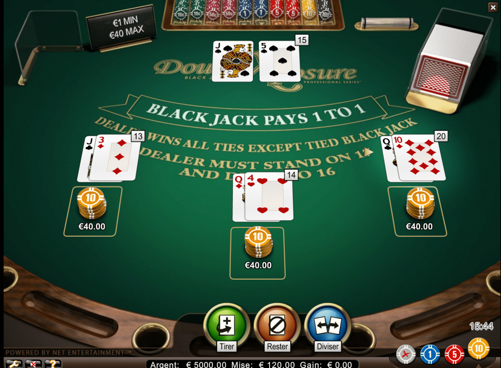 Blackjack double exposure partie